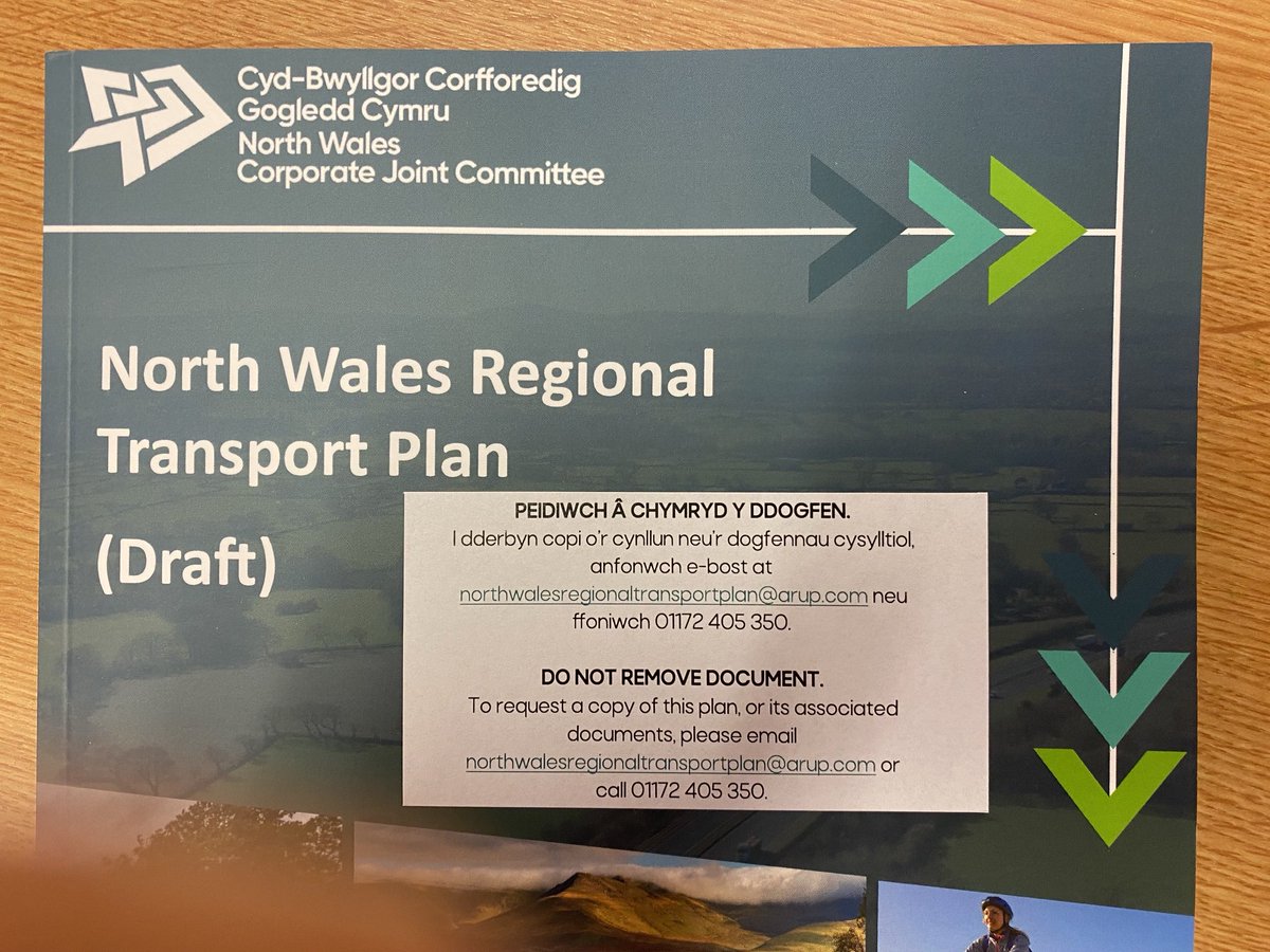 We have a copy of the north Wales Regional Transport Plan fir you to read as part of the consultation
