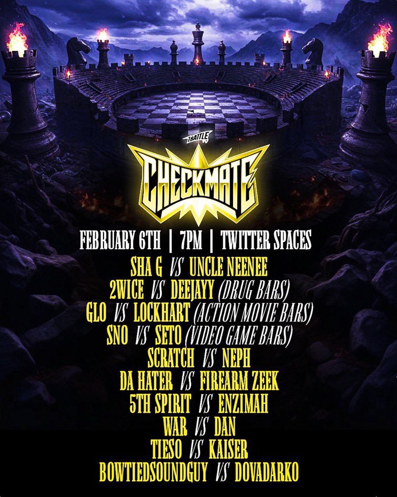 _fifthspirit_'s tweet image. I got a lot on my plate but the goal is to eat anyway #battlerap #the5thspirit #cooksum 

Feb 1st - Vs Tommy Snow (Dallas, TX)
Feb 6th - Vs @ENZIMAH (@iBattlePromo Twitter Space)
March 22nd - Vs @NasaMcmahon (Little Rock, AR)
April 26th - Vs Mystr (Tulsa, OK)