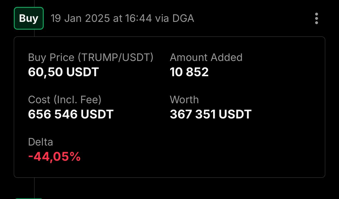 Sayrma07You's tweet photo. Should I sell $TRUMP within a week or hold? Currently I own 10k https://t.co/97cXTpaWaU