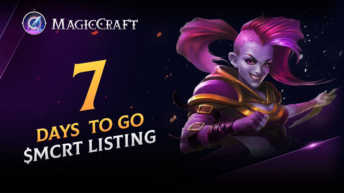 MagicCraftGame's tweet photo. 🔥 7 DAYS TO GO! 🔥

One week left! $MCRT is about to hit a top exchange starting with B.

Drop your guess, tag the exchange, and $100 could be yours! 💰

In the meantime, start trading on Bybit now!
👇 
https://t.co/3E81szfj93
