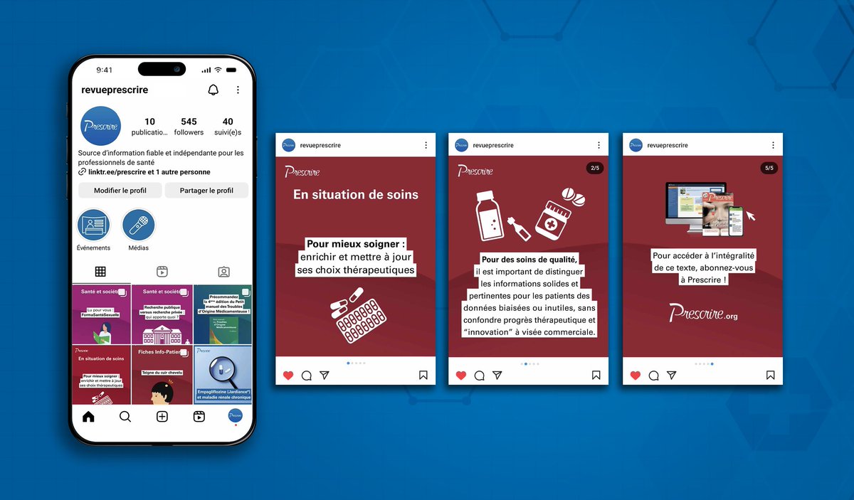 Prescrire rejoint la communauté Instagram !

Suivez @revueprescrire et découvrez les dernières actualités et temps forts de la revue, nos participations à des événements et interventions dans les médias ainsi que des contenus exclusifs !

➡️ instagram.com/revueprescrire/