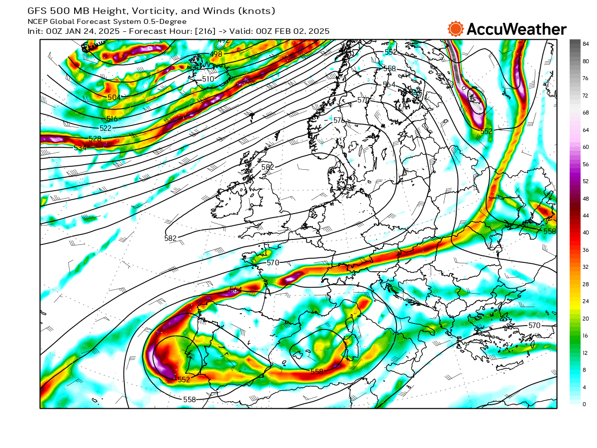 Ridging will return to the #UK, #Ireland and northern #Europe late next week which will mean a return to a dry pattern across the region to start February.