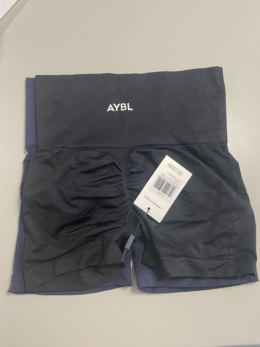 m8ulvs's tweet photo. @beaybl 
Hello, I placed an order with you just before Christmas, I ordered a pair of xs shorts as a gift. My daughter liked them so much I placed a second order in black. However when she has tried them on they do not fit. As you can see in the photograph the black are smaller. https://t.co/94BUbeptSj
