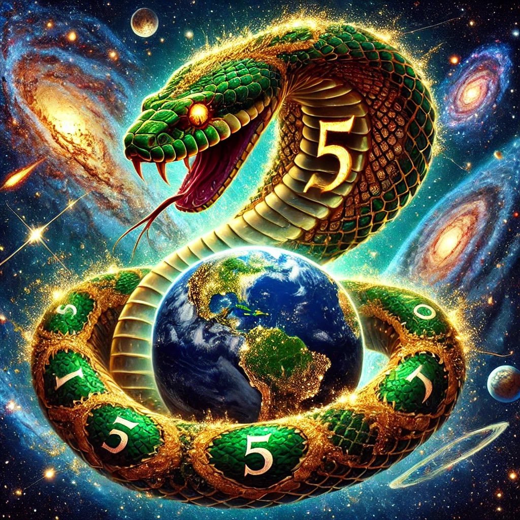 snakepump's tweet photo. Under the stars so vast and bright, The serpent rules, a cosmic sight. Its golden scales, its emerald gaze, The number five, its power stays.  “Year of the Snake,” a coin to trust, A memecoin forged from dreams to dust.  
#tothemoon #pump $SNAKE #YearofSnake https://t.co/JJGtsmCu92