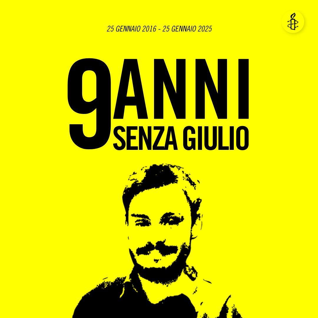 Sono passati nove anni dal rapimento e dalla morte di Giulio Regeni. Continuiamo a chiedere verità e giustizia. #9annisenzagiulio #veritàegiustiziaperGiulio