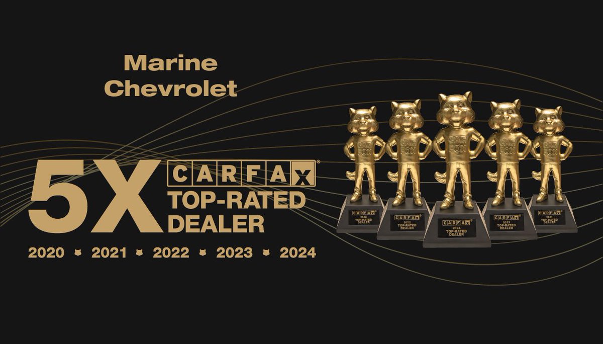 We're thrilled to be recognized as a 5X Carfax Top-Rated Dealer! This is awarded to dealers who deliver exceptional service based on millions of reviews ranked within the dealer body. #marinechevy #CARFAXtoprated #jacksonvillenc #camplejeune
