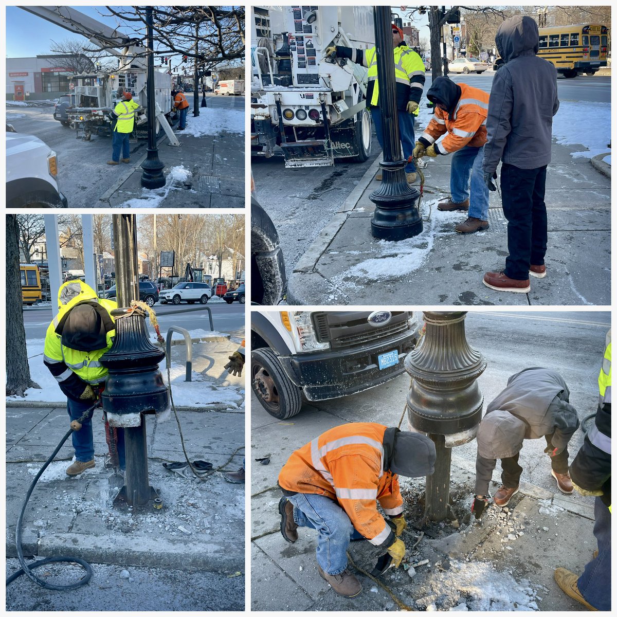 Boston Public Works (@bostonpwd) on Twitter photo After being damaged, our Street Lighting Division is resetting a light pole in #EglestonSquare. In addition to maintaining 71,000 electric streetlights & 2800 gas lights, the Street Lighting team has personnel available 24/7/365 to respond to any emergency in the <a href="/CityOfBoston/">City of Boston</a>. After being damaged, our Street Lighting Division is resetting a light pole in #EglestonSquare. In addition to maintaining 71,000 electric streetlights & 2800 gas lights, the Street Lighting team has personnel available 24/7/365 to respond to any emergency in the <a href="/CityOfBoston/">City of Boston</a>.