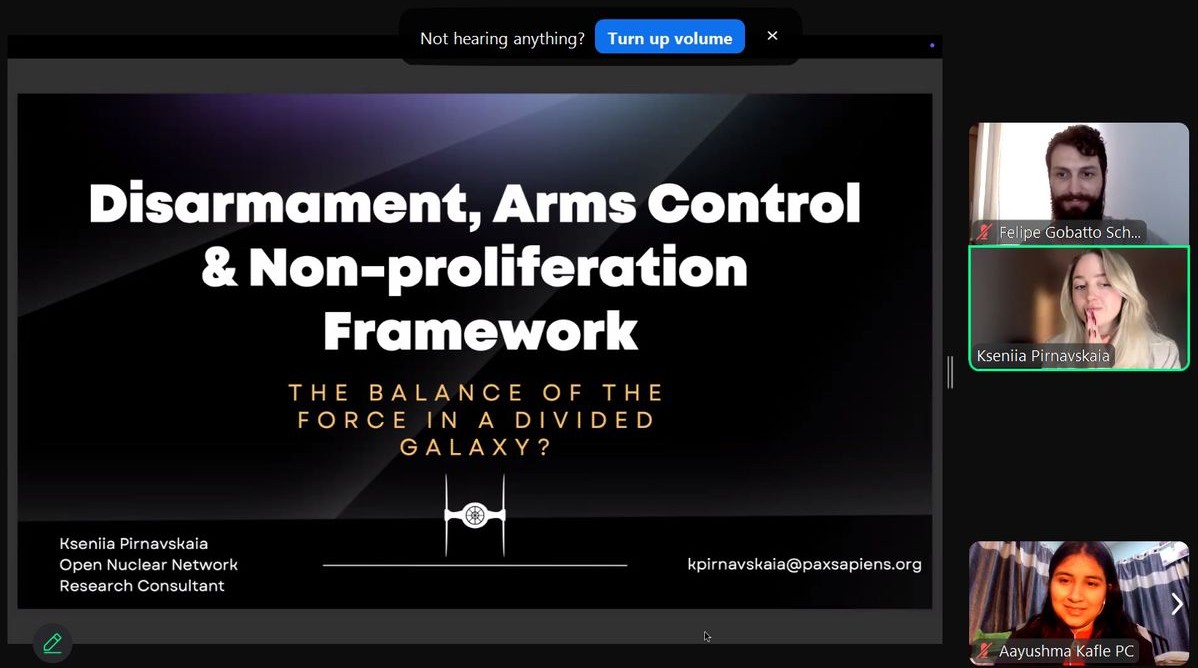 pirnavskaia's tweet photo. Thanks to @Youth4TPNW for the opportunity to give a talk on #disarm, #armscontrol & #nonpro frameworks for the #TPNW MSP3 youth delegates. Covered NPT, CTBT, TPNW, NWFZs, New START. Thanks to Felipe for a great presentaion on International & International Humanitarian Law. https://t.co/YS4Yj1tt7U