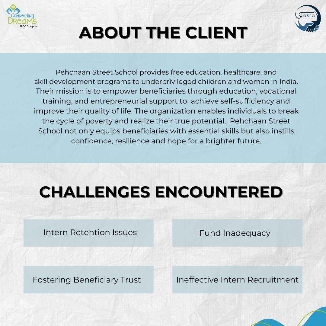 CDF_SRCC's tweet photo. CDF-SRCC partnered with Pehchaan The Street School to address pressing challenges, including intern retention, funding constraints, and beneficiary trust. Our efforts also focused on securing sustainable funding, strengthening volunteer engagement, and empowering communities. https://t.co/4CHOmWMKIL