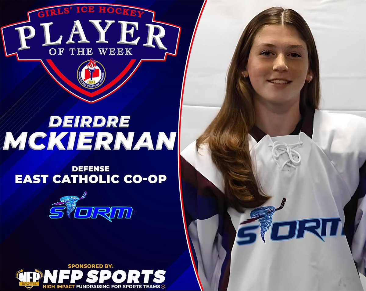 NFP Sports - CT East (@nfp_cteast) on Twitter photo Congrats to this week’s <a href="/CTHSCA/">CHSCA</a> Ice Hockey Players of the Week! Dante Gonzalez <a href="/Ectehockey/">Eastern CT Eagles Hockey</a> & Deirdre McKiernan <a href="/EastCatholicAD/">East Catholic Athletics</a>. Thanks to everyone who voted! #chscapow #cthk Congrats to this week’s <a href="/CTHSCA/">CHSCA</a> Ice Hockey Players of the Week! Dante Gonzalez <a href="/Ectehockey/">Eastern CT Eagles Hockey</a> & Deirdre McKiernan <a href="/EastCatholicAD/">East Catholic Athletics</a>. Thanks to everyone who voted! #chscapow #cthk