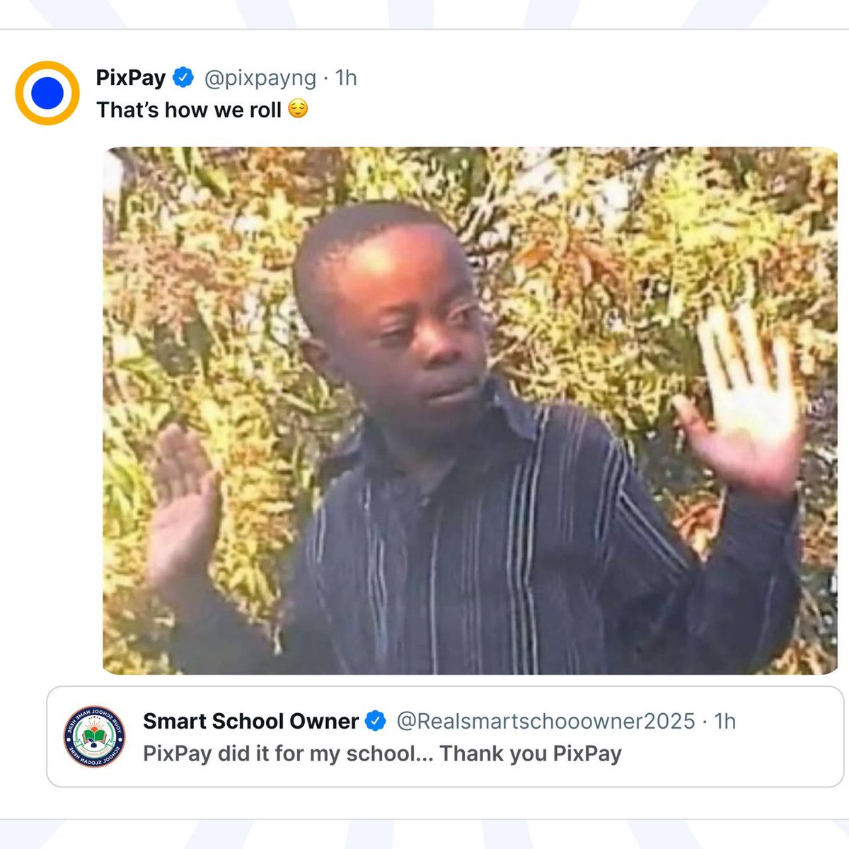 pixpayng's tweet photo. PixPay is readily ACTIVE - Whether you are a parent wanting to make seamless school fee payments or a School owner looking to oversee your inflow of school fees without stress, PixPay allows you to do that from the comfort of your home, work,, or nook
#pixpay #schoolfees #trendin https://t.co/zr50Kk5viN