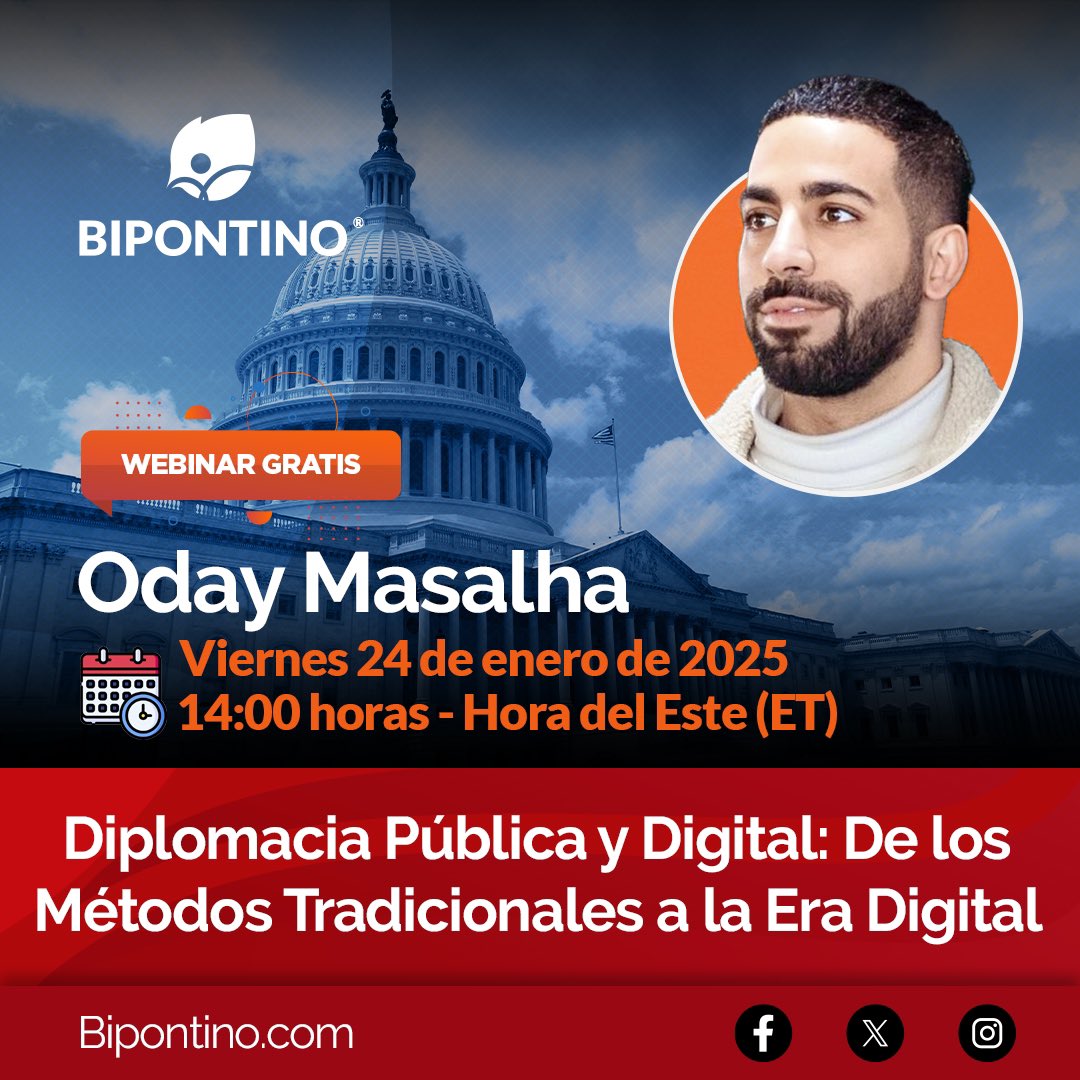 No se pierdan este interesante webinar gratuito de <a href="/bipontino/">BIPONTINO®</a> junto a <a href="/odai_masalha/">Odai Osama</a> hoy a las 13:00 horas de Guatemala y México,  14:00 horas de Washington D.C. y 20:00 horas de España.

Registro gratuito: meet.zoho.com/Pxq0M6EJua

Limite para 100 personas.