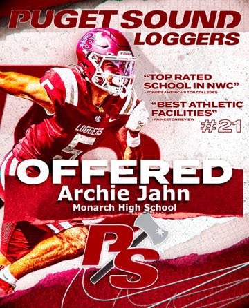 Archie Jahn (@archiejahn25) on Twitter photo After a great conversation with <a href="/CoachCarskie/">David Carskie 🪓</a>, im blessed to announce I have received an offer to continue my athletic career at the University of <a href="/P_S_football/">Puget Sound Football</a>. <a href="/CoachClayWhite/">Clay White</a> <a href="/TRHP6/">TJ Patterson</a> <a href="/CoachAK_Power/">Alex Kelley</a> <a href="/mohi_football/">Monarch High School Football</a> <a href="/mohi_football/">Monarch High School Football</a> <a href="/DeSandoLLC/">Thomas DeSando LLC</a> After a great conversation with <a href="/CoachCarskie/">David Carskie 🪓</a>, im blessed to announce I have received an offer to continue my athletic career at the University of <a href="/P_S_football/">Puget Sound Football</a>. <a href="/CoachClayWhite/">Clay White</a> <a href="/TRHP6/">TJ Patterson</a> <a href="/CoachAK_Power/">Alex Kelley</a> <a href="/mohi_football/">Monarch High School Football</a> <a href="/mohi_football/">Monarch High School Football</a> <a href="/DeSandoLLC/">Thomas DeSando LLC</a>