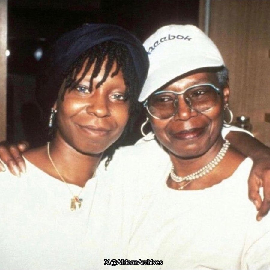 Whoopi Goldberg and her mother, 1986.