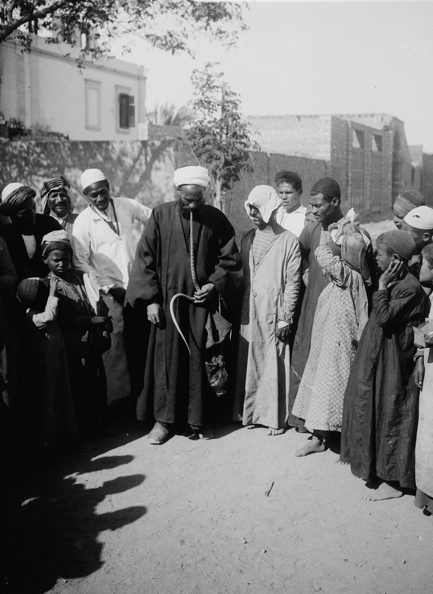 nativethreadsco's tweet photo. A snake charmer in Cairo c.1900 https://t.co/XX9EIzANdC
