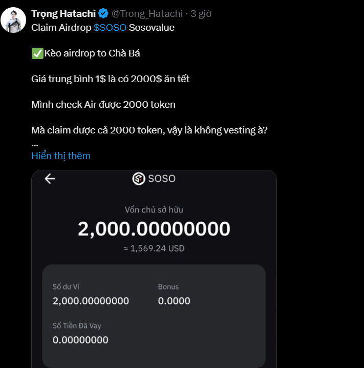 Vừa bỏ lỡ 1 kèo airdrop tiềm năng hàng chục ngàn đô!

Thực ra quả kèo này mình có đọc được lâu rồi nhưng vì không check được quá nhiều thông tin nên không đưa, giờ thấy trên #X Season 1 đã có nhiều người ăn hàng ngàn, thậm chí cả trăm ngàn đô. 

Thôi theo cái