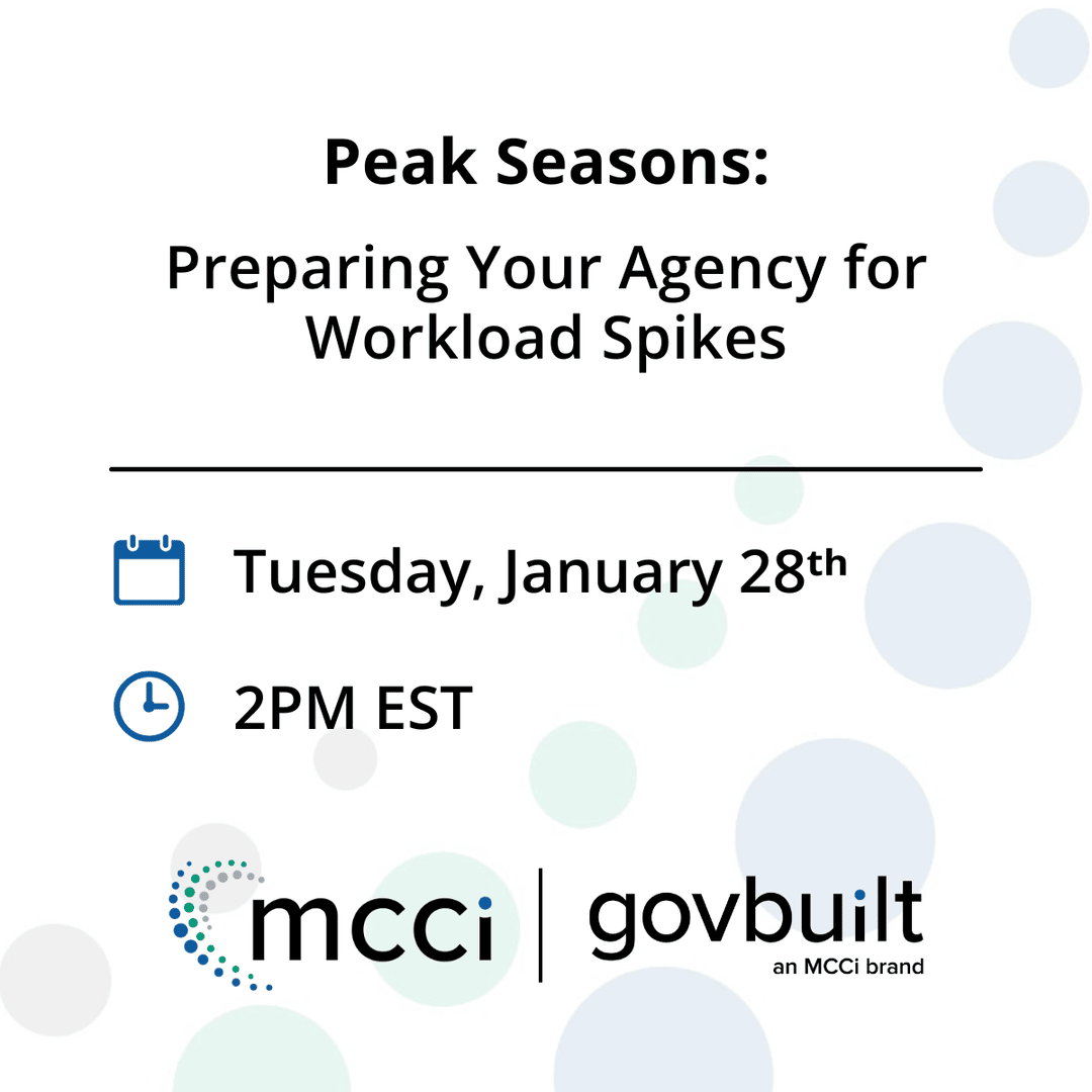 mccinnovations (@mccinnovations) on Twitter photo Sign up for next week’s webinar, "Peak Seasons: Preparing Your Agency for Workload Spikes," designed to help you overcome these challenges.
Register here ➡ mcci.me/peak
#MCCi #BetterWayToWork #GovTech100 #Webinar Sign up for next week’s webinar, "Peak Seasons: Preparing Your Agency for Workload Spikes," designed to help you overcome these challenges.
Register here ➡ mcci.me/peak
#MCCi #BetterWayToWork #GovTech100 #Webinar