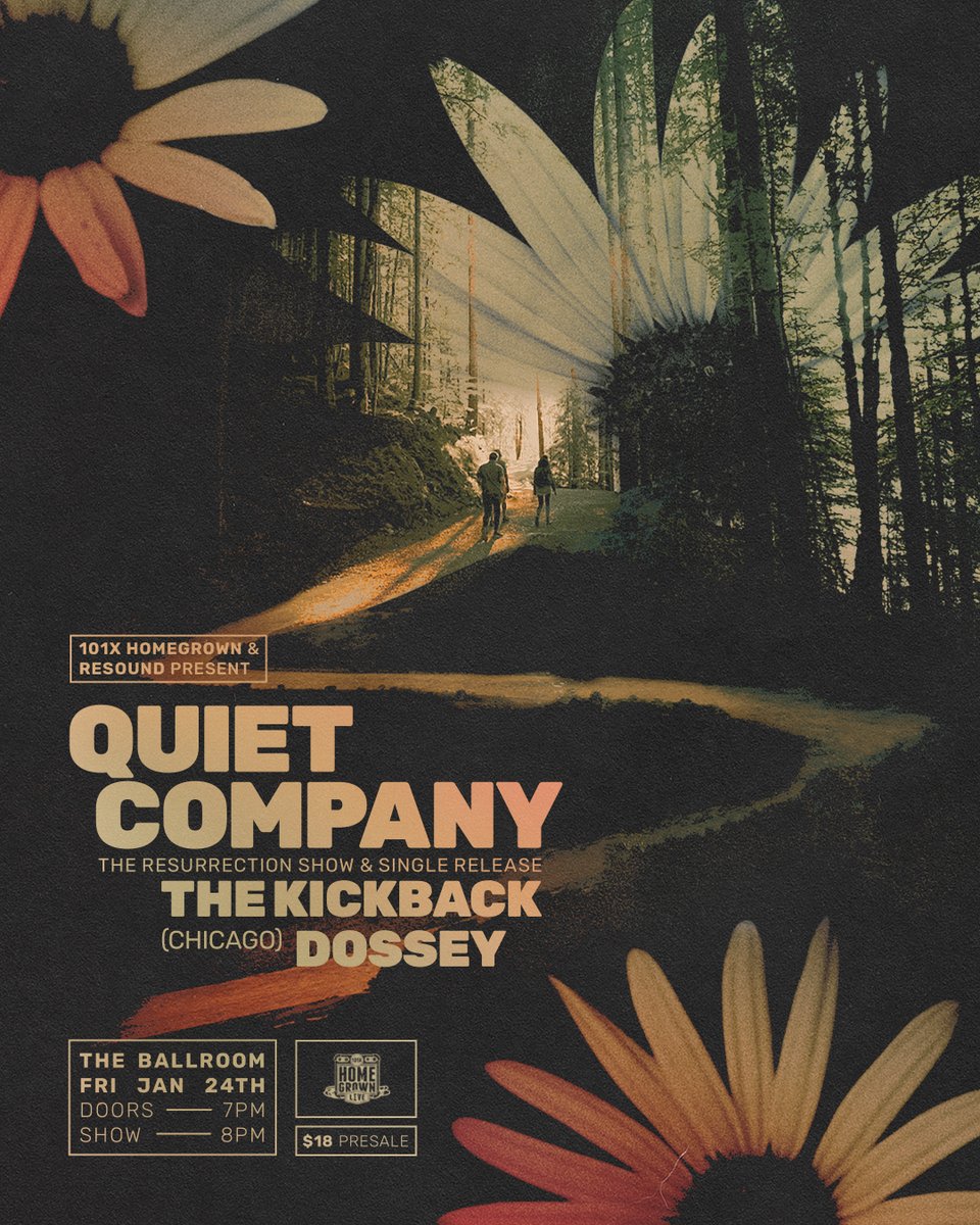 Tonight is the night! Join us at the 29th St Ballroom for the first <a href="/101x/">101X</a> Homegrown Live of 2025 - it's @quietcompanytx's resurrection and single release show. <a href="/thekickback/">The Kickback</a> &amp; <a href="/dosseytx/">DOSSEY</a> will be performing as well. Doors at 7p, music starts at 8pm sharp.

🎟️ cutt.ly/keKct6Ds