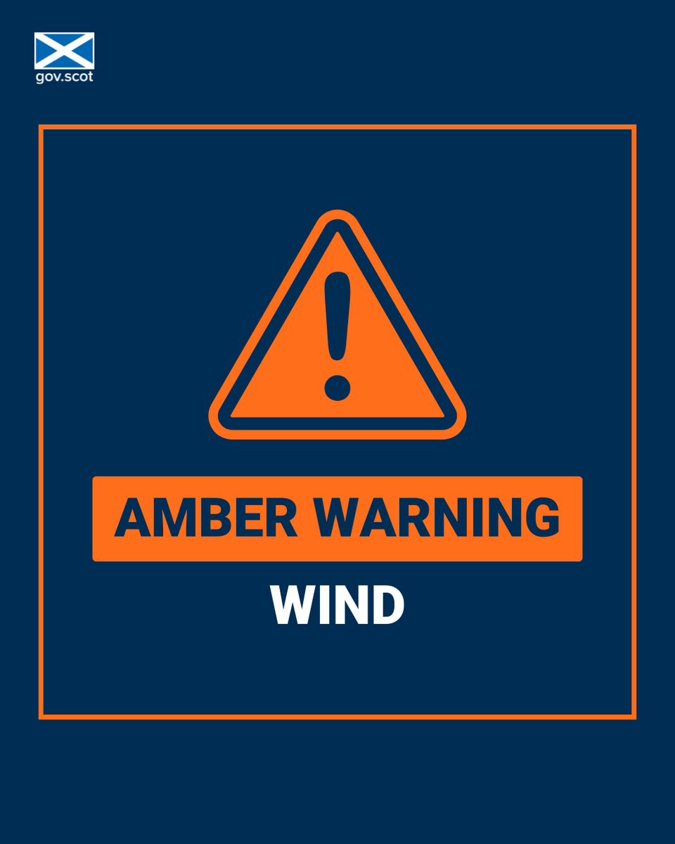 scotgov's tweet photo. Amber warnings for strong wind are in place across Scotland.

#StormÉowyn will continue to cause dangerous conditions and disruption throughout Scotland this evening.

If you live in affected areas, please follow @PoliceScotland advice and avoid travel. https://t.co/ALIgEN5VEv