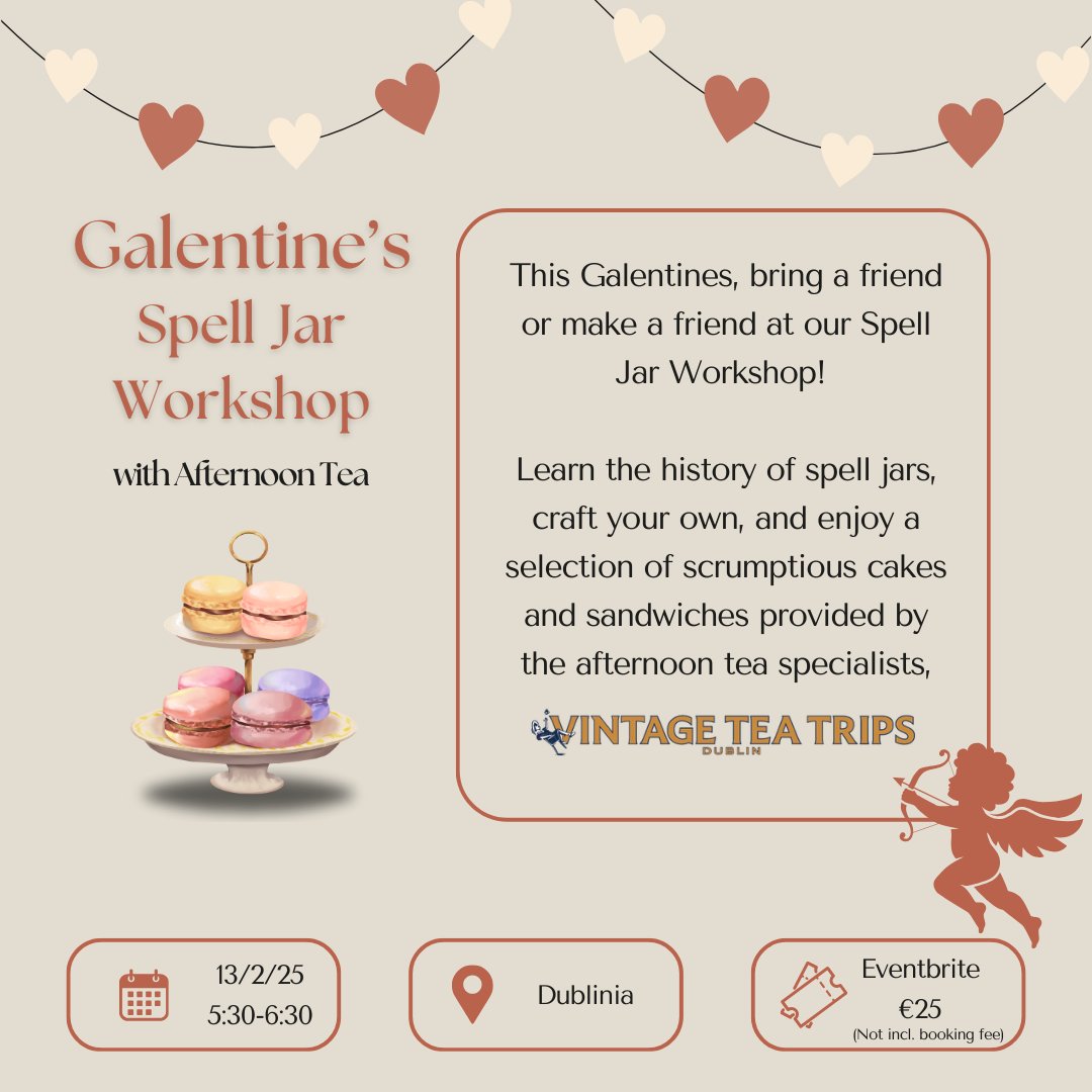 Dublinia (@dubliniaviking) on Twitter photo We are teaming up with <a href="/VintageTeaTrips/">Vintage Tea Trips</a> to bring you our first Galentine's Day event! Learn the history of spell jars, craft your own, and enjoy a selection of scrumptious cakes and sandwiches. Book your tickets here eventbrite.ie/e/galentines-s… We are teaming up with <a href="/VintageTeaTrips/">Vintage Tea Trips</a> to bring you our first Galentine's Day event! Learn the history of spell jars, craft your own, and enjoy a selection of scrumptious cakes and sandwiches. Book your tickets here eventbrite.ie/e/galentines-s…