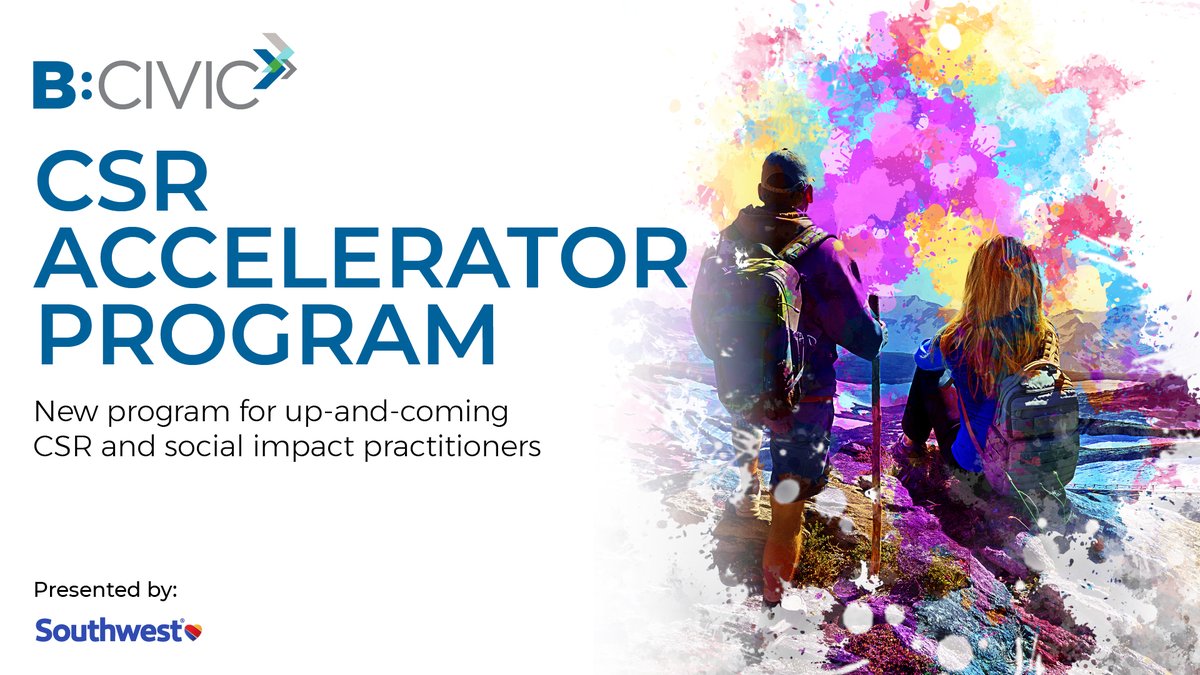 Calling all emerging to mid-career for-profit CSR practitioners! Propel Your Social Impact Career with the new #CSR Accelerator Program presented by @SouthwestAirlines!
Apply by Feb. 28: ow.ly/LyJ650UI6j5