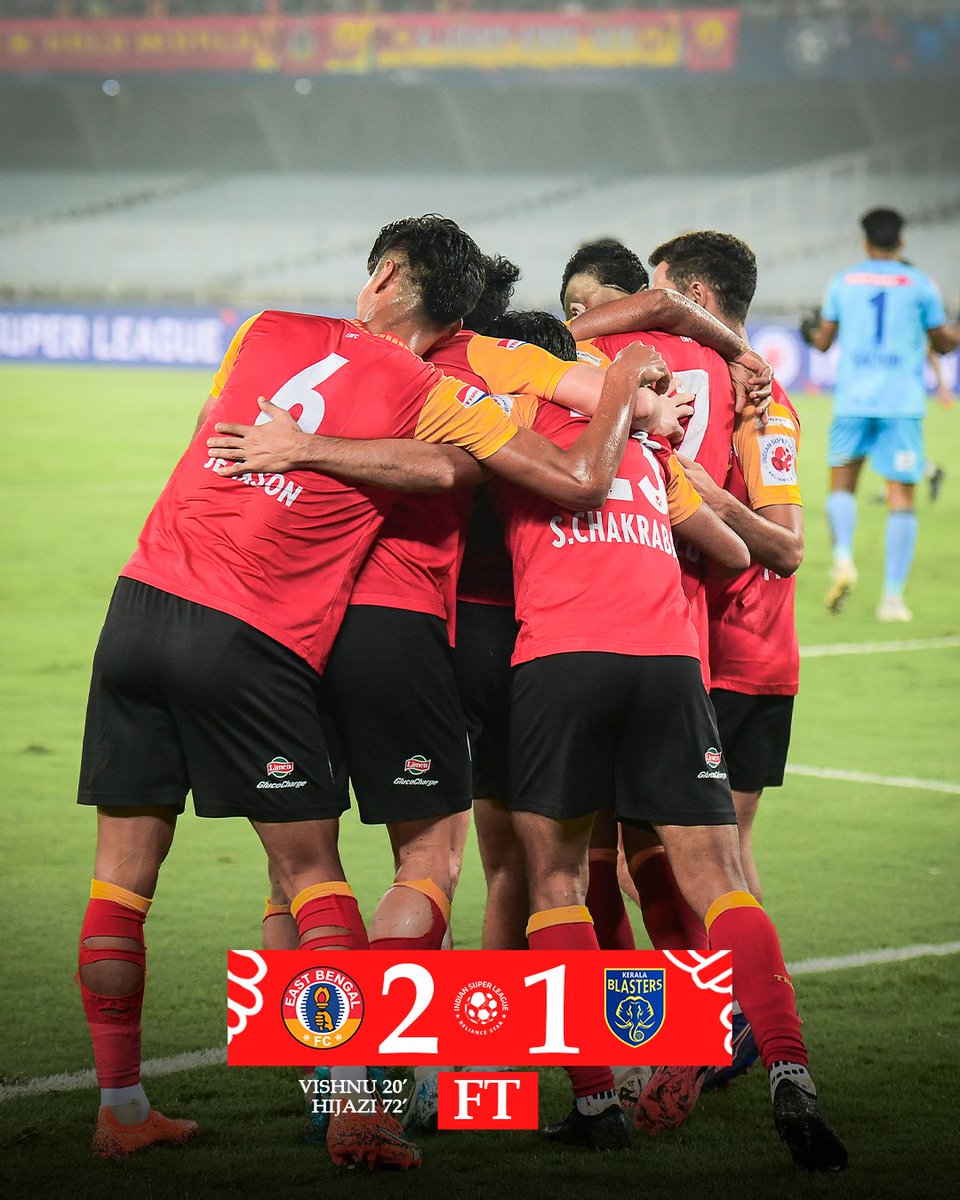 eastbengal_fc's tweet photo. FT | BLASTING OFF OUR WAY TO VICTORY! ✌️
#JoyEastBengal #ISL #EBFCKBFC https://t.co/nPb2O3zWDf