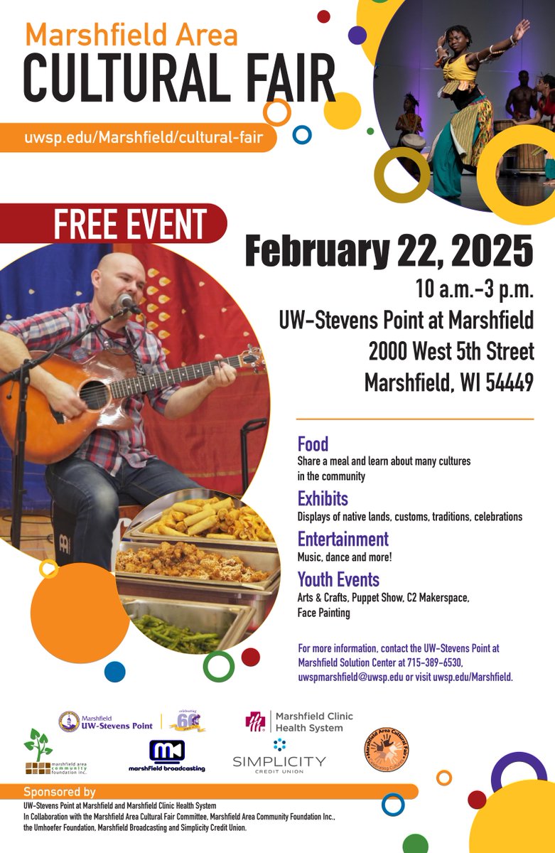 Here is more information about the Marshfield Area Cultural Fair happening on Feb. 22 from 10 a.m. - 3 p.m. at #UWSPMarshfield