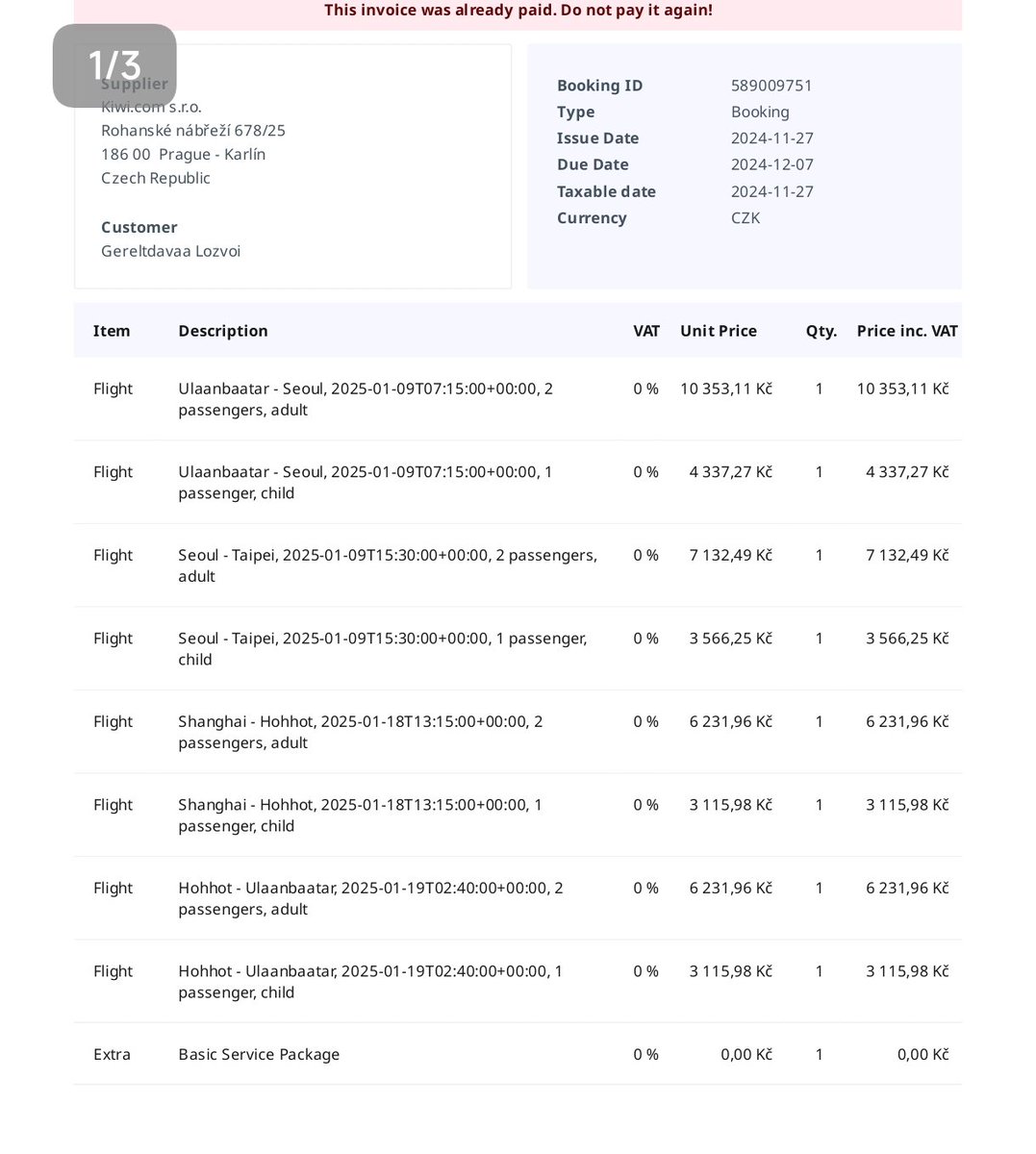 I want my money back! Where is my refund? Why are you putting me in trouble? I paid for a ticket for 8 people. This is invoices.I have been waiting for a month. Give me my money!!! <a href="/kiwicom247/">Kiwi.com</a>