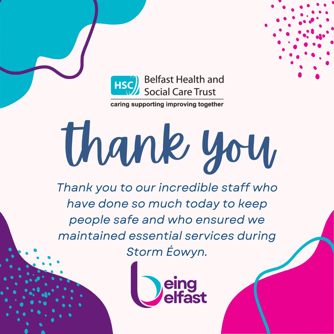 Thank you to our incredible staff who have done so much today to keep people safe and who ensured we maintained essential services during Storm Éowyn 💙