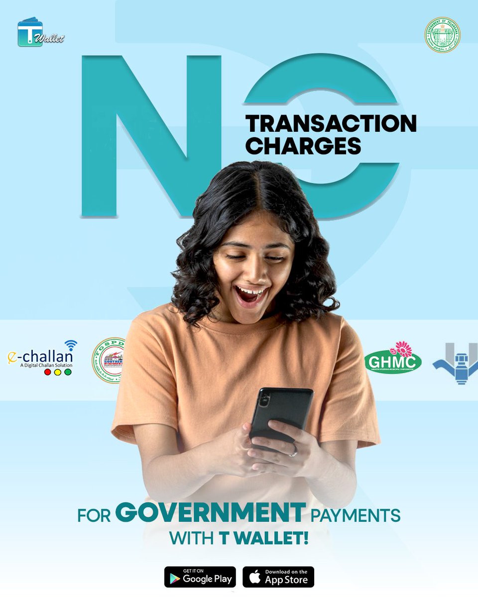 TGTwallet's tweet photo. Pay your electricity and water bills, taxes and more without the extra charges!
With T Wallet, government payments are hassle-free and cost-free. 🙌
#TWallet #GovernmentofTelangana #PayBillsonTime #NoTransactionFees https://t.co/RjrUZahHdL