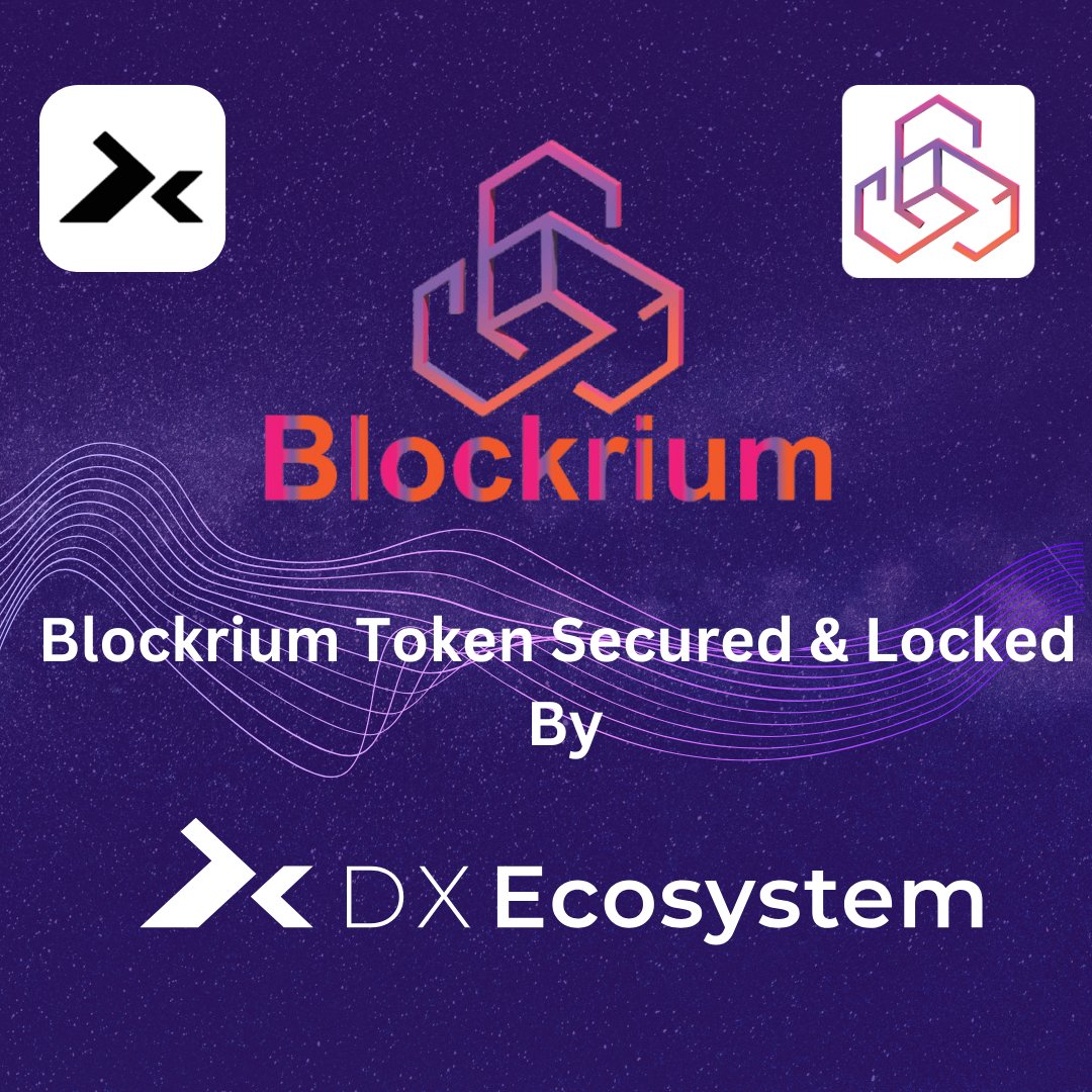 Blockrium's tweet image. Security is our top priority! 🔒 The Blockrium Token is secured and locked with Dx Ecosystem @dxsale, ensuring trust and transparency for our community. 🚀 Together, we’re building a secure and decentralized future. #Blockrium #DeFi #DXSale #CryptoSecurity