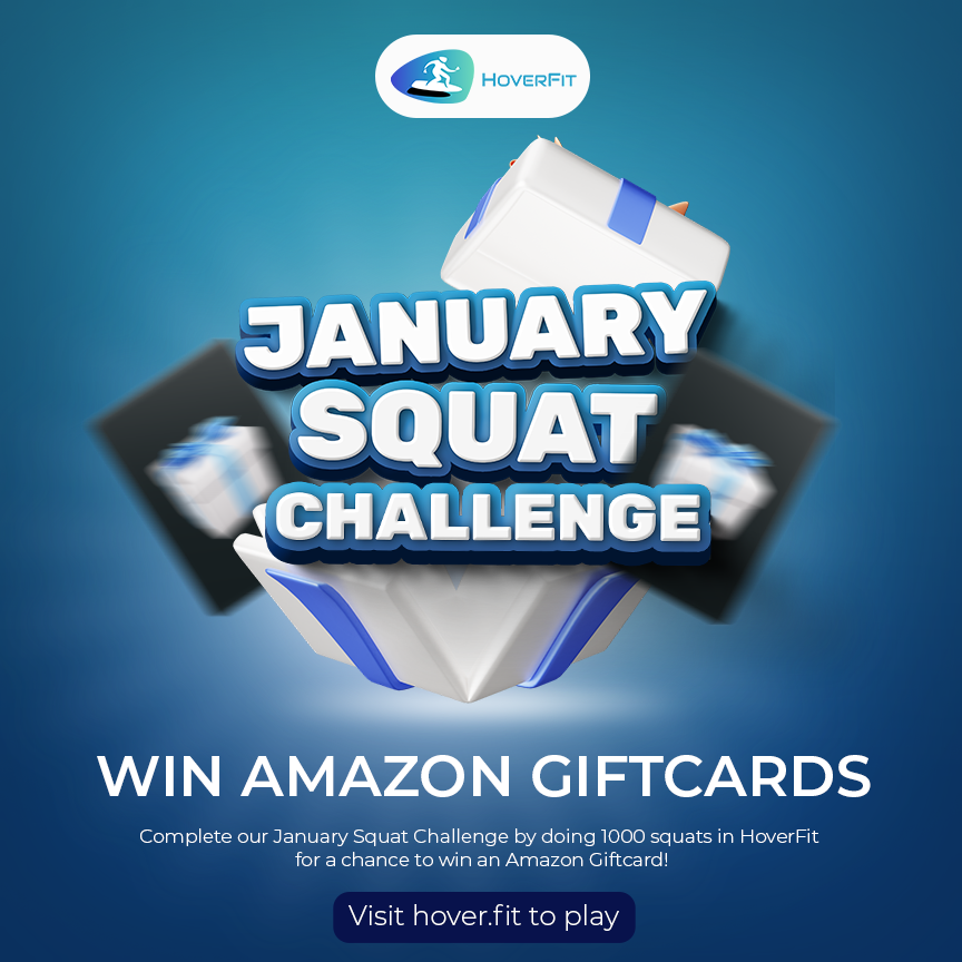 Only 1 week left of the January Squat Challenge! ⏲️

If you do 1000 monthly squats in HoverFit, you get chance a to win prizes, like Amazon Giftcards 🏆

Go to hover.fit and “Get Buns of Steel” 🏋️‍♂️

#VR #VRFitness #VirtualReality