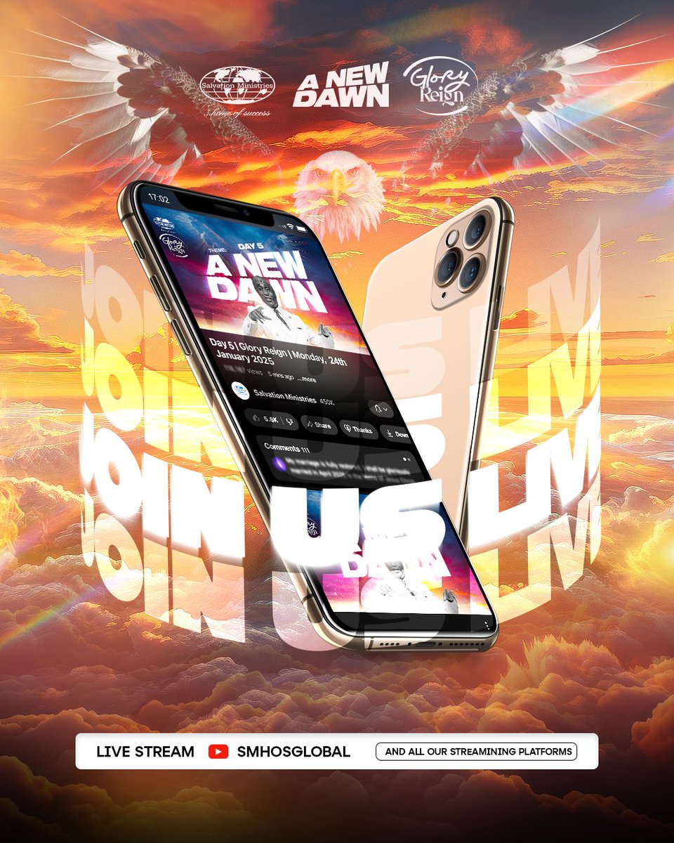 smhosglobal's tweet photo. The Grand Finale of Glory Reign 2025 is LIVE!

Be a part of this final service and experience a positive turnaround in every area of your life. 

Join us through all our streaming platforms and channels.

#TheGrandFinale #GloryReign2025 #ANewDawn https://t.co/1OzimWDUHF