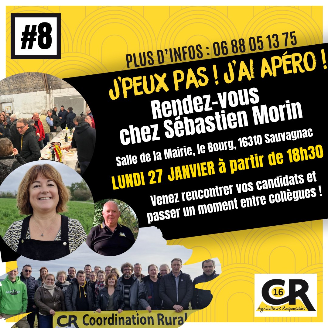 coordinationrur's tweet photo. 🟡⚫️ LES RENDEZ-VOUS EN CAMPAGNE DE DEMAIN, POUR BIEN COMMENCER LA SEMAINE !
👉 À 12h dans l'#IlleEtVilaine - #CR35
👉 À 18h30 en #Charente - #CR16
👉 À 19h dans le #LotEtGaronne - #CR47
👉 À 20h dans le #Lot - #CR46
🔎 Plus de détails sur notre page Facebook
#CoordinationRurale #AgriculteursEnColère #AgricultureEnDanger #CriseAgricole #AgricultureFrançaise #UrgenceAgricole #CR #bonsenspaysan #levoteutile