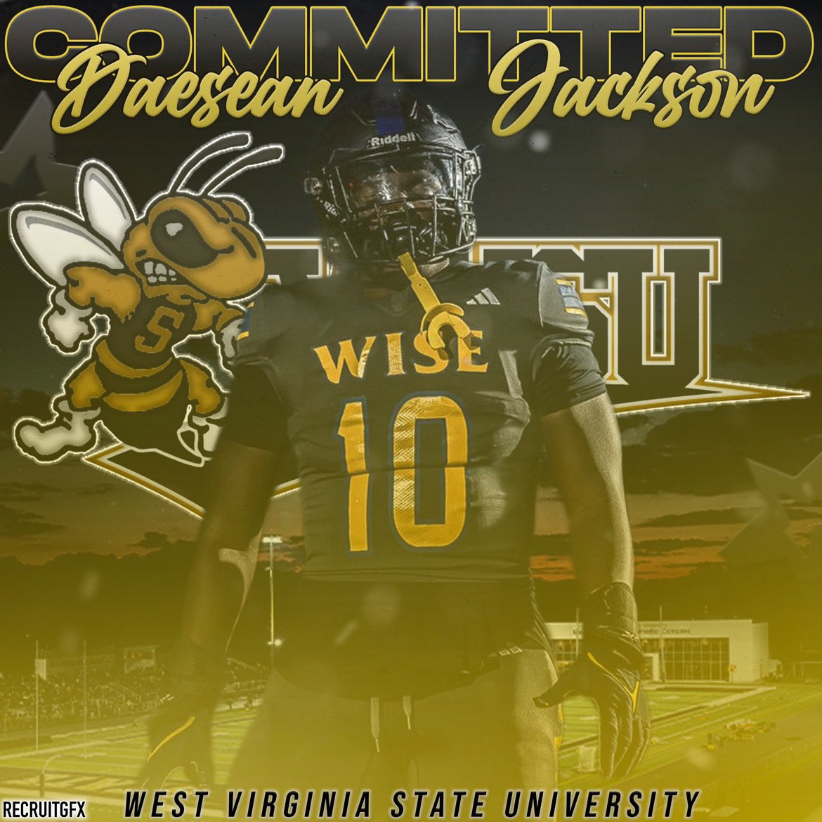 I am happy to announce that I have committed to West Virginia State University!! #AGTG #RoadToGlory
 <a href="/CoachRapp_O/">Steve Rapp</a> <a href="/_TreFIVE/">Coach Tre' Sullivan</a> <a href="/CoachJones3145/">Coach Jones</a>