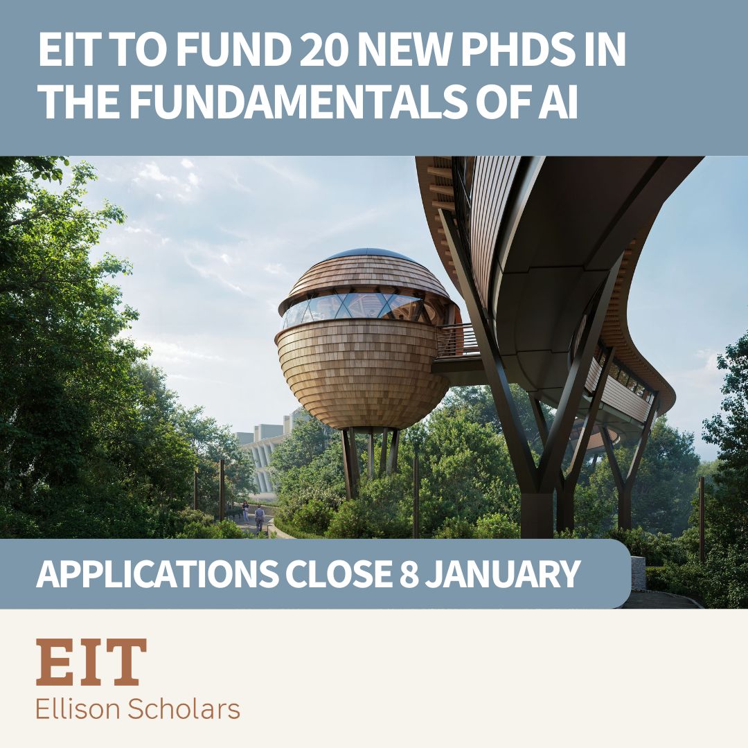 🗞️ Following the news of EIT's strategic alliance with the University of Oxford, we are pleased to share that we will be offering 20 fully funded studentships (PhDs) as part of a new doctoral training centre in the Fundamentals of AI! Open to UK and international students!