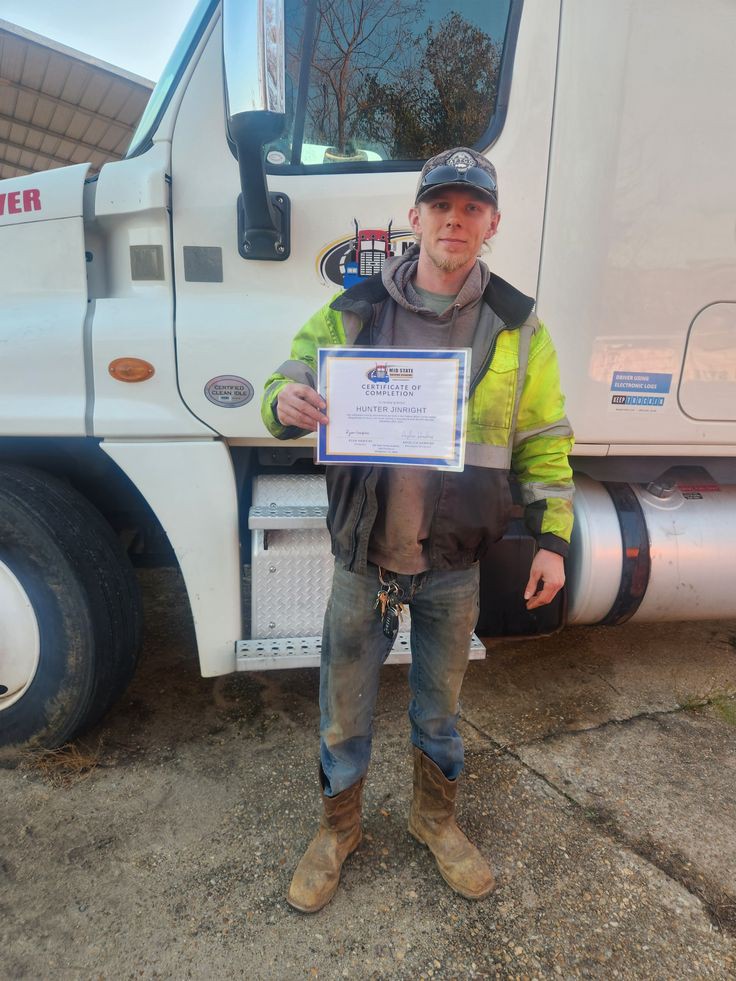 IceRoadTruckerL's tweet image. Congratulations Mr. Jinright, you did it! You have proudly earned your CDL and we are happy you chose Mid State Driving Academy to help you along the way.