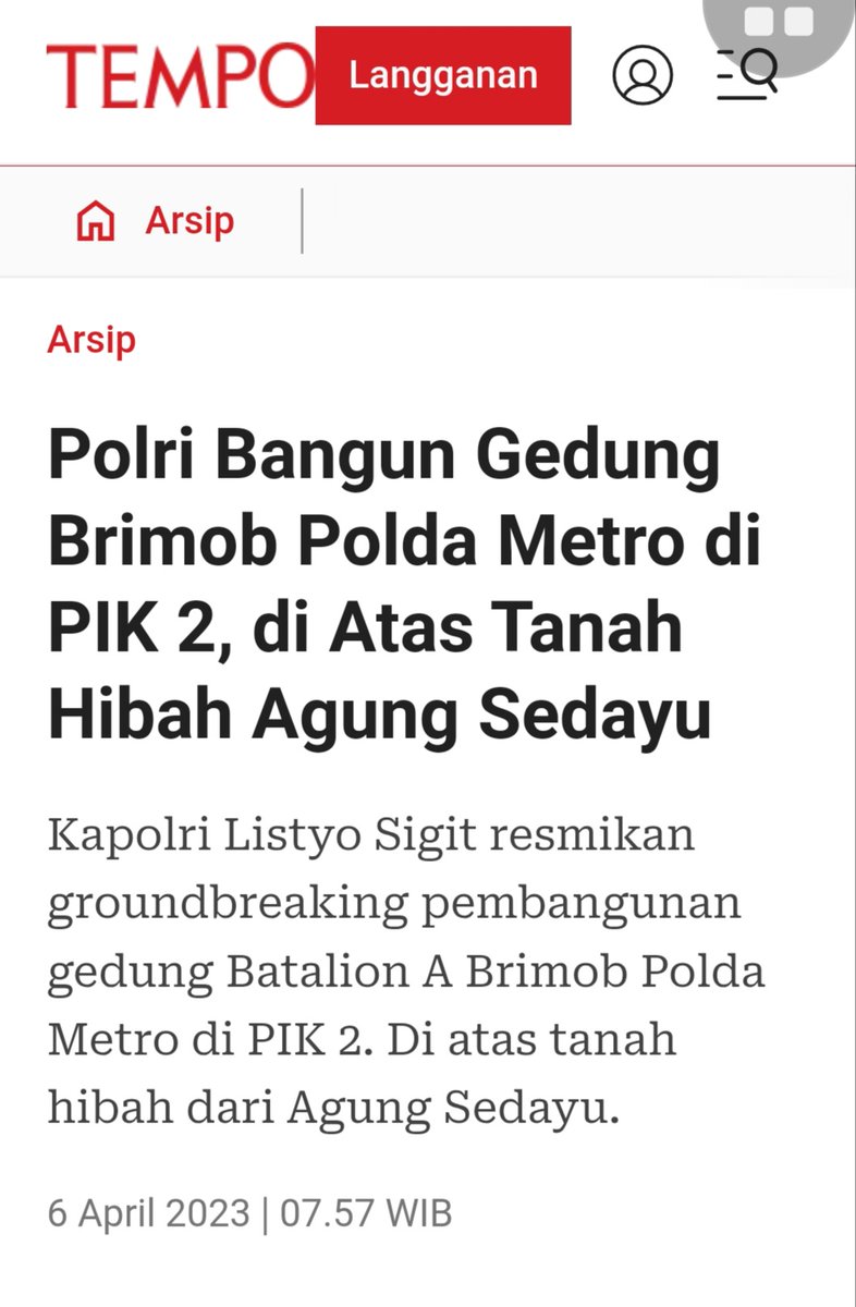 msaid_didu's tweet photo. Bapak Presiden @prabowo yth, sebaiknya TNI dan POLRI menolak "hadiah" dari PT AGS utk membangun fasilitas di PIK-2, karena :
1) ini tmsk gratifikasi/sogokan
2) tanah tsb adalah tanah rakyat yg dibeli murah https://t.co/gZeChQfII5