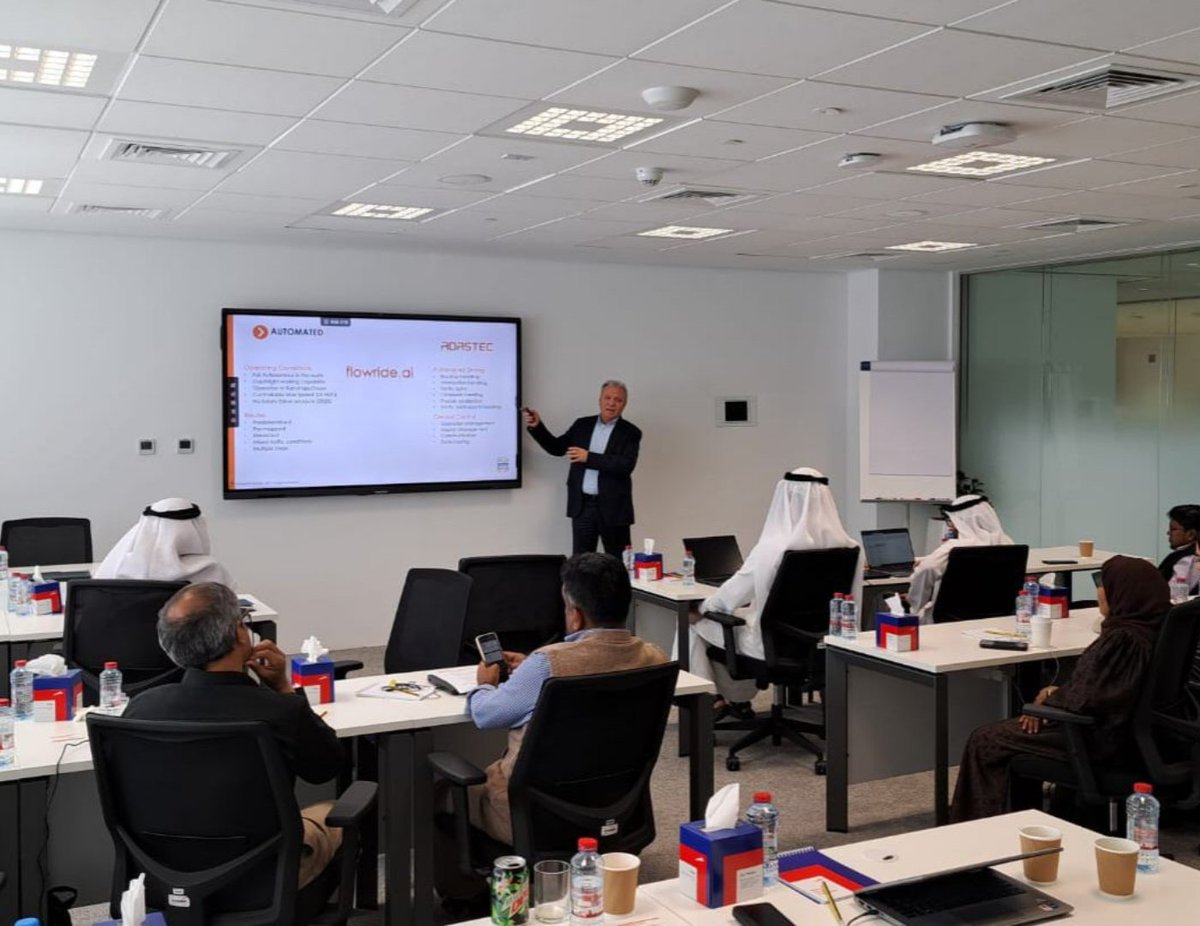 AdastecCorp's tweet photo. 🌟 ADASTEC recently participated in the UITP Autonomous Mobility Training Programme in the vibrant city of Dubai!

ADASTEC’s CCO, Ali İhsan DANIŞMAN, shared insights on the “Integrating AVs into Public Transport Systems” session. Mr. Danışman provided valuable perspectives on ADASTEC’s real-world operations and expertise in Level-4 Automated Public Transport Services. In addition, the event was highly productive, and the audience’s interest and active participation were great!

Special thanks to co-trainers: Endre Angelvik, Chair of the Shared Mobility Division; Clémentine BARBIER, Head of Autonomous Mobility at Keolis; Mario Nowack, Technology Advisor for Automated Driving and Project Manager for “ABSOLUT”; and Tim De Ceunynck, Project Manager for Mobility at LRM, for their invaluable contributions. Their expertise and collaboration made the training sessions even more insightful and impactful, showcasing the collective effort driving the future of automated mobility!

A heartfelt thanks to the UITP organization team: Adrian Poher, Training Manager; Dureshewar Zaeem, Manager; and Mahnoor M. Farooqui, Assistant, for their exceptional leadership and dedication to this impactful event.

#AutonomousVehicles #PublicTransportation #AutomatedDriving #FutureOfMobility #AutomatedBus