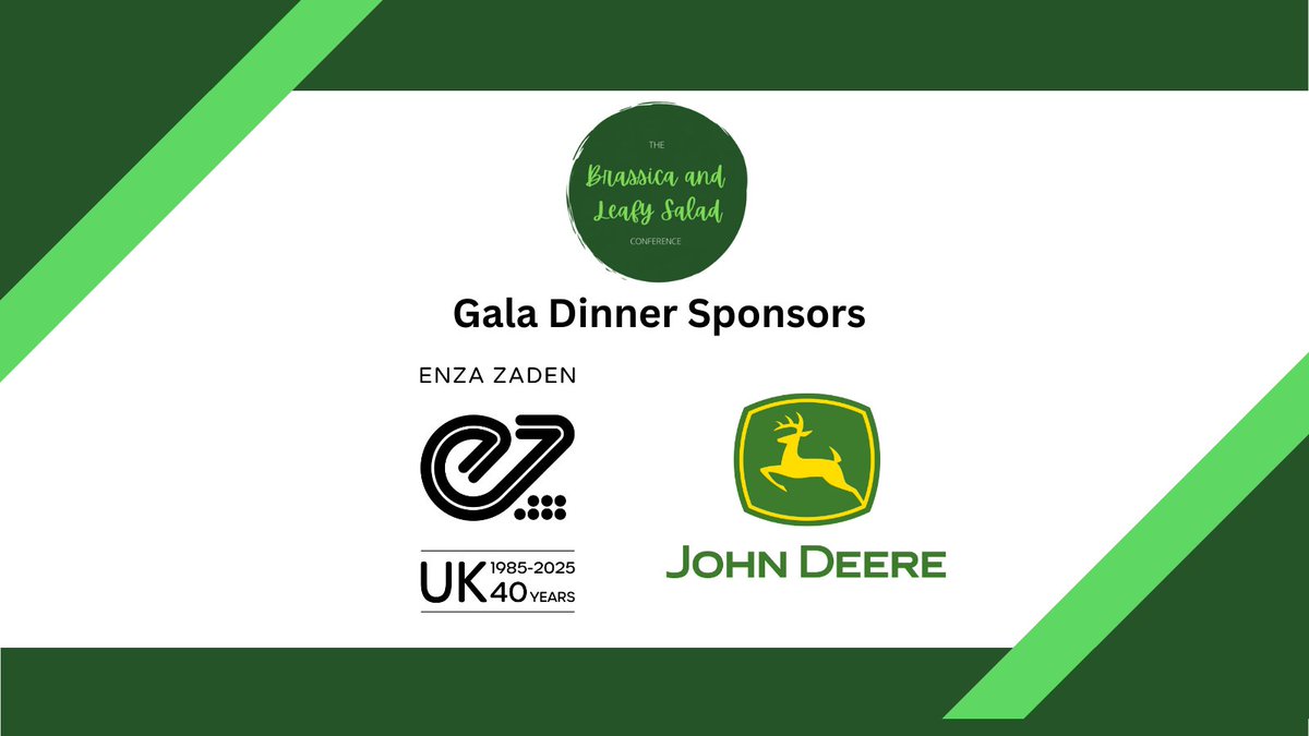 BLSAConference (@blsaconference) on Twitter photo We are incredibly grateful to <a href="/enzazaden/">Enza Zaden</a> and <a href="/JohnDeere/">John Deere USA</a> for their contributions towards the Gala Dinner Sponsorship. We appreciate their support as Joint Sponsors.
#BLSC2025 #freshproduce #ukhorticulture #brassicas #leafysalad We are incredibly grateful to <a href="/enzazaden/">Enza Zaden</a> and <a href="/JohnDeere/">John Deere USA</a> for their contributions towards the Gala Dinner Sponsorship. We appreciate their support as Joint Sponsors.
#BLSC2025 #freshproduce #ukhorticulture #brassicas #leafysalad