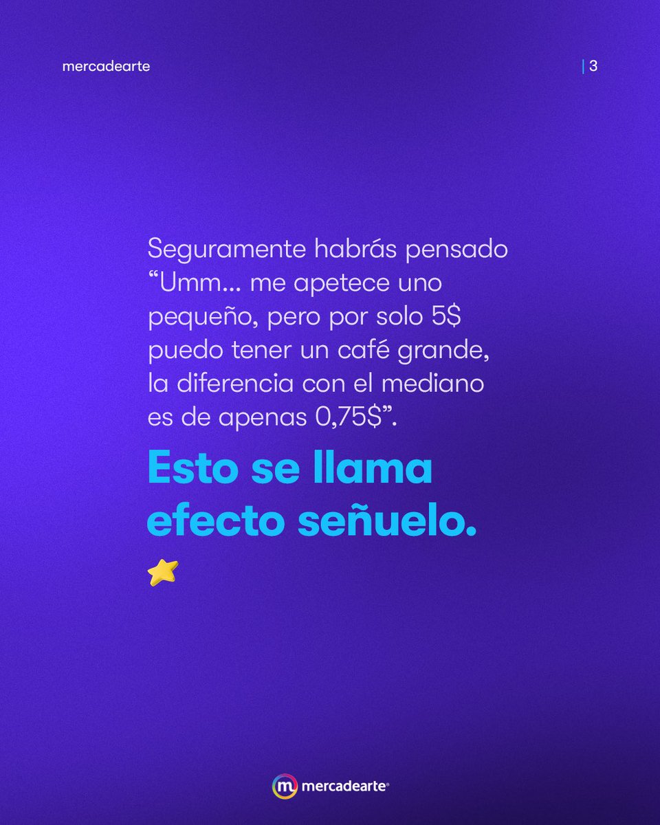 Mercadearte's tweet photo. Usa señuelos para influir en la toma de decisiones de tu prospecto 👌🏻 y obtén mejores ganancias para tu negocio 💰 #marketing https://t.co/QXKgMNjJDo