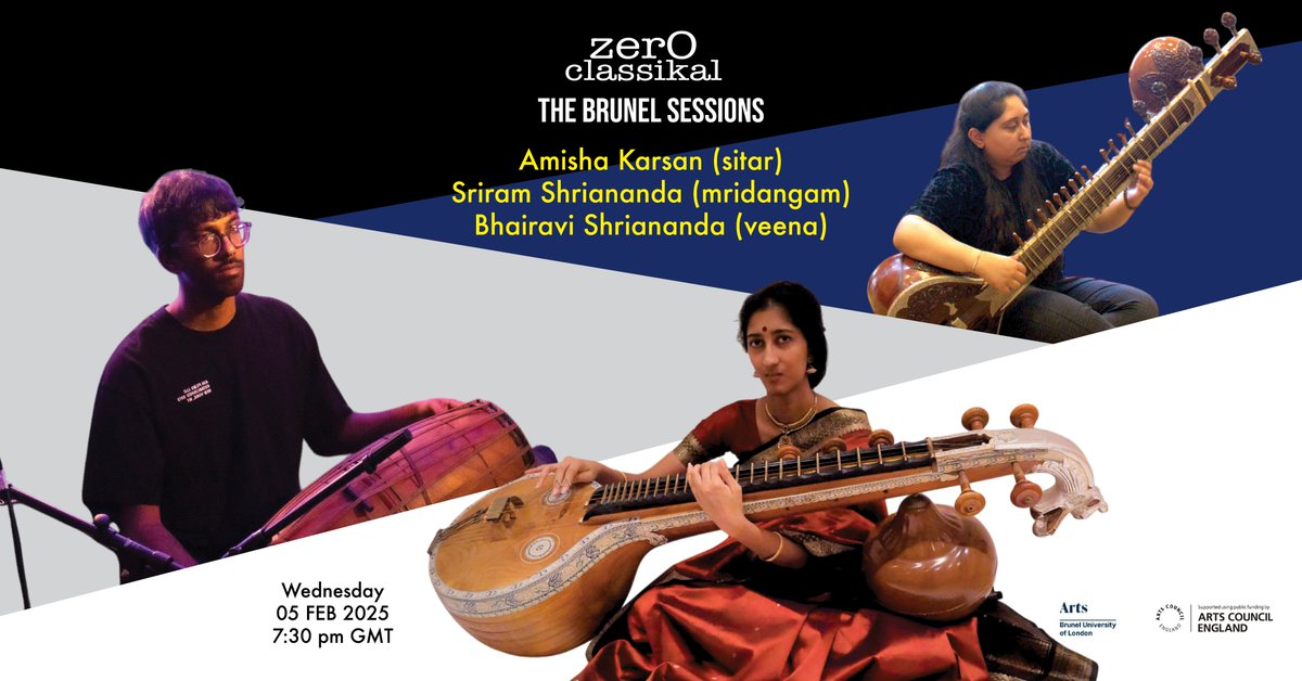 Join us for incredible live music where our associate artists zerOclassikal bring together two styles of South Asian music: North Indian Classical and South Indian Carnatic.

Wed 5 Feb 7.30PM
Eastern Gateway Auditorium, Brunel University
Buy tickets here: bit.ly/4gEz8AP