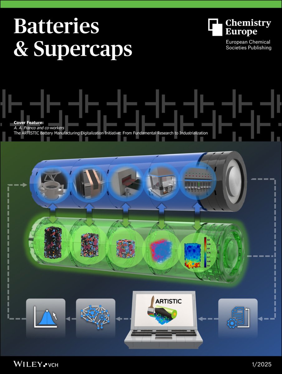 Alejandro A. Franco (@prof_aa_franco) on Twitter photo Check out our invited Cover Feature in <a href="/Batt_Supercaps/">Batteries & Supercaps</a> <a href="/ChemEurope/">Chemistry Europe</a> in relation to our article "The ARTISTIC #Battery #Manufacturing #Digitalization Initiative: From Fundamental Research to Industrialization":
…mistry-europe.onlinelibrary.wiley.com/doi/10.1002/ba…
More info: linkedin.com/posts/alejandr… Check out our invited Cover Feature in <a href="/Batt_Supercaps/">Batteries & Supercaps</a> <a href="/ChemEurope/">Chemistry Europe</a> in relation to our article "The ARTISTIC #Battery #Manufacturing #Digitalization Initiative: From Fundamental Research to Industrialization":
…mistry-europe.onlinelibrary.wiley.com/doi/10.1002/ba…
More info: linkedin.com/posts/alejandr…