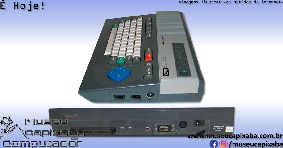 museucapixaba's tweet photo. É hoje! O microcomputador MSX Goldstar FC-200 de 1984.

+em https://t.co/8zX4R38qUo

#MuseuCapixaba #mcc #éhoje #museu #Tecnologia #Retro #Geek #Goldstar #GoldstarFC200 #GoldstarFC80 #MSX #LightPen #AVTFC200 #AY38910 #CanetaÓptica #GI #TI #Zilog #Z80 #TMS9929NL https://t.co/8f46llXlA9