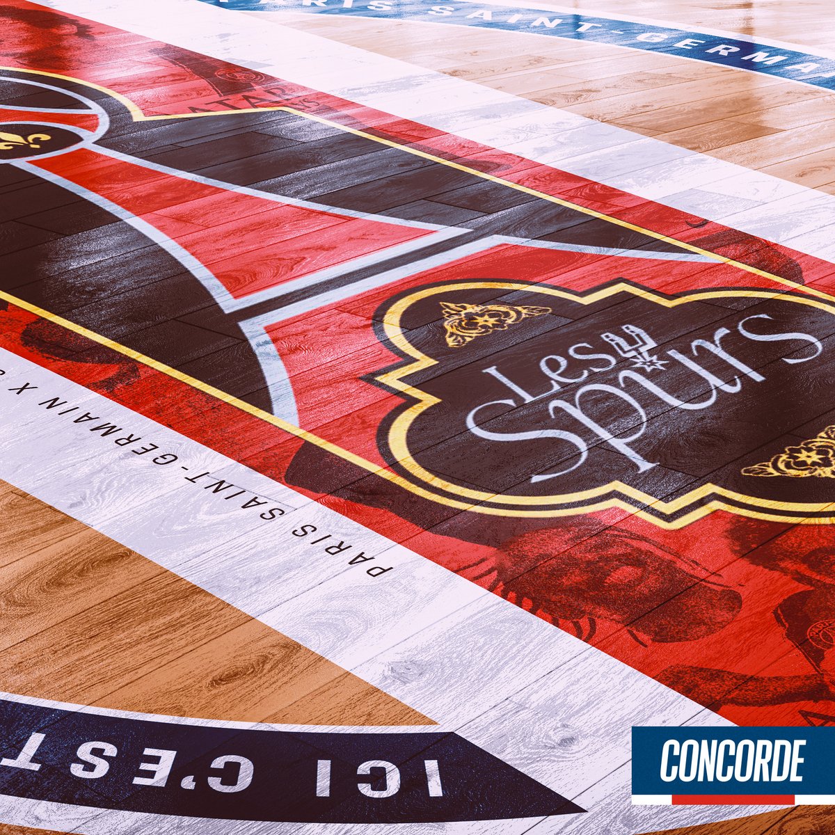 PSG_inside's tweet photo. Nouveau drop Concorde : le Paris Saint-Germain célèbre le retour des Spurs dans la capitale ! 🔴🔵

👉Tentez de remporter des produits de la collection PSG x Spurs 

➡️ https://t.co/p3eXnCaAiF https://t.co/5kQH5Ca7MW