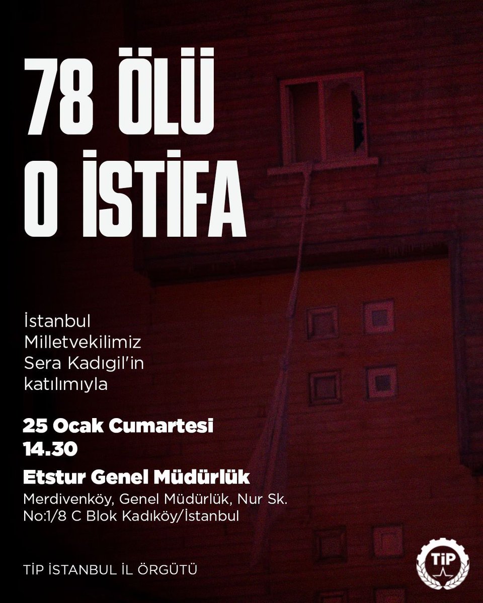 78 canımızı kaybettik, 1 tane istifa bile yok!

Maxx Royal, Voyage, Caja By Maxx Royal otelleri ve ETSTUR'un sahibi olan Kültür ve Turizm Bakanı Mehmet Nuri Ersoy'dan hesap sormak için bir araya geliyoruz.