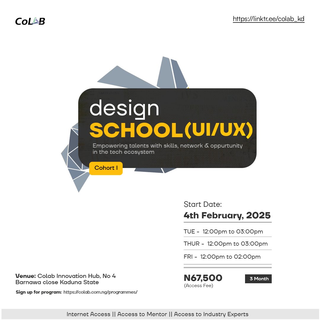 CoLab_kd's tweet photo. We are excited to launch CoLab's first UI/UX Cohort of the year! As part of our talent pipeline, this cohort introduces beginners to user interface and experience design essentials. You can start your journey to creating impactful designs.
#UIUXCohort #CoLabInnovation https://t.co/MVnWKKIZA4