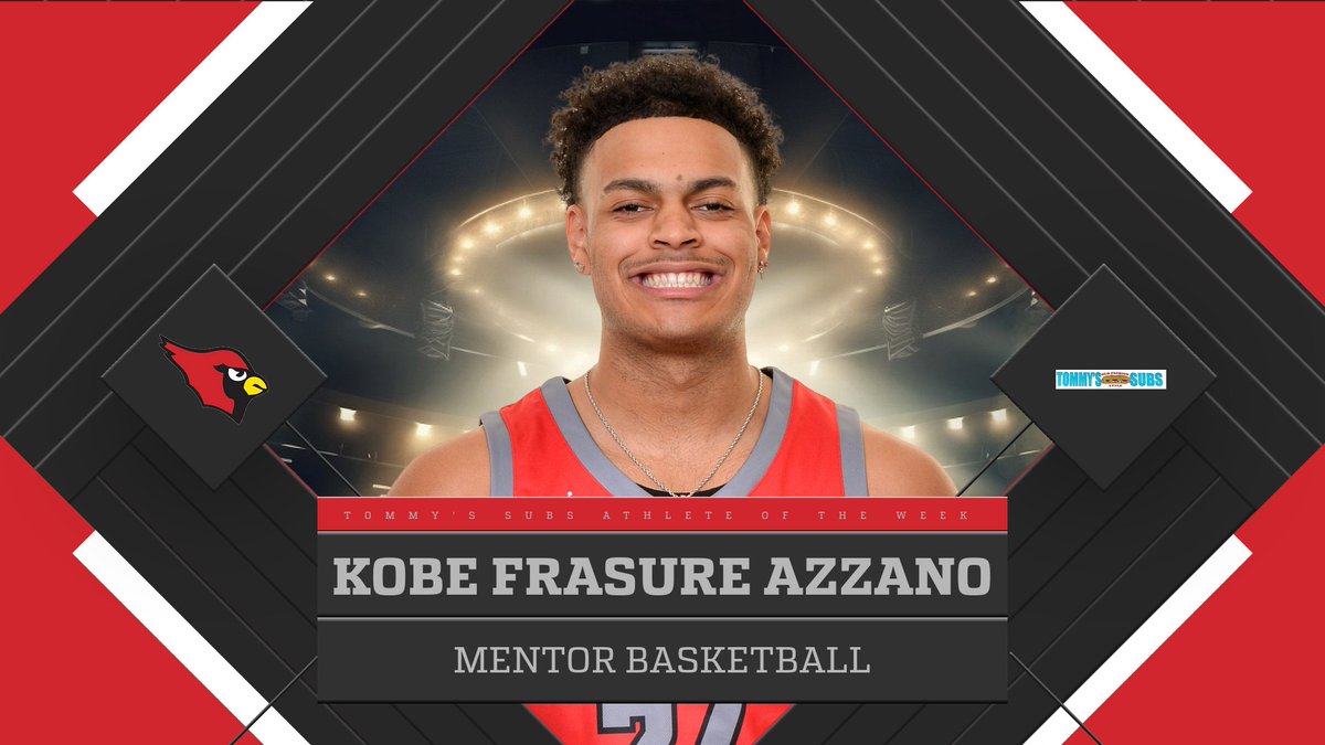 This week’s Tommy’s Subs Athlete of the week is Kobe Frasure-Azzano of the boys basketball team. In wins over Medina and Cornerstone he had 37 points, 23 rebounds, 10 assists, 4 blocks and 3 steals! Great job Card! #onceacard #thestandard