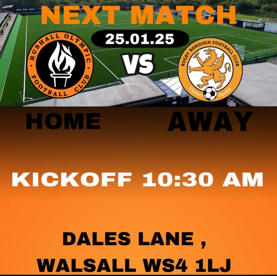 Next up, Home tie for the lads Vs Rugby Boro U18s.

#sharethepicspassion
<a href="/ROFCOfficial/">Rushall Olympic FC</a>