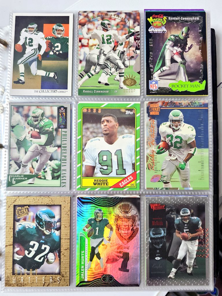 sullysphotosllc's tweet photo. Binder page of the day. Any Philly fans??? #Cardboard #BaseCardsMatter #FlyEaglesFly #NFL #Nostalgia https://t.co/JhIDcIzd9K